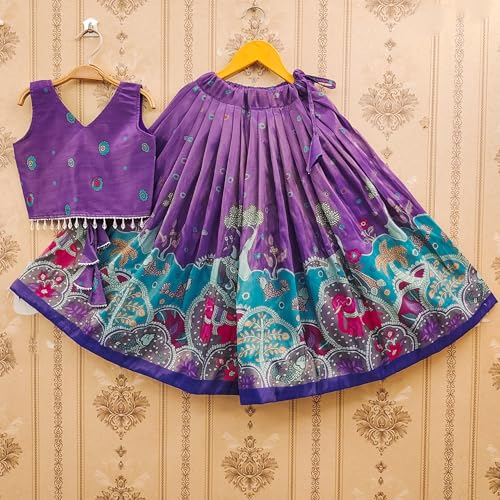 Image of Girls Simar Soft Silk New Traditional Printed Readymade Lehenga Choli -Ethnic Wear Wedding Outfits (Suitable For Girls 2 To 8 Year)