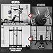JELENS Folding Squat Rack, Wall Mounted Power Rack for Home Gym, Space Saving Multi-Functional Power Cage with Attachments (Black, SF01 Squat Rack)