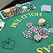 Brybelly Casino Night 2-in-1 Blackjack and Texas Hold'em Table Felt Only- Green Felt Double Sided Casino Tabletop Gaming Mat- 72