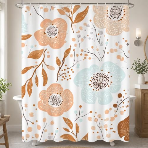 Rideau de douche imperméable fleur 160x180 cm en textile polyester - 3