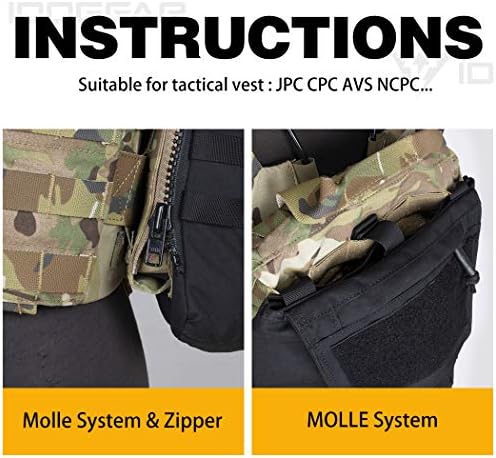 Miniatura 3 de IDOGEAR Táctica Zip-on panel bolsa militar mochila chaleco accesorio bolsa para CPC AVS JPC2.0