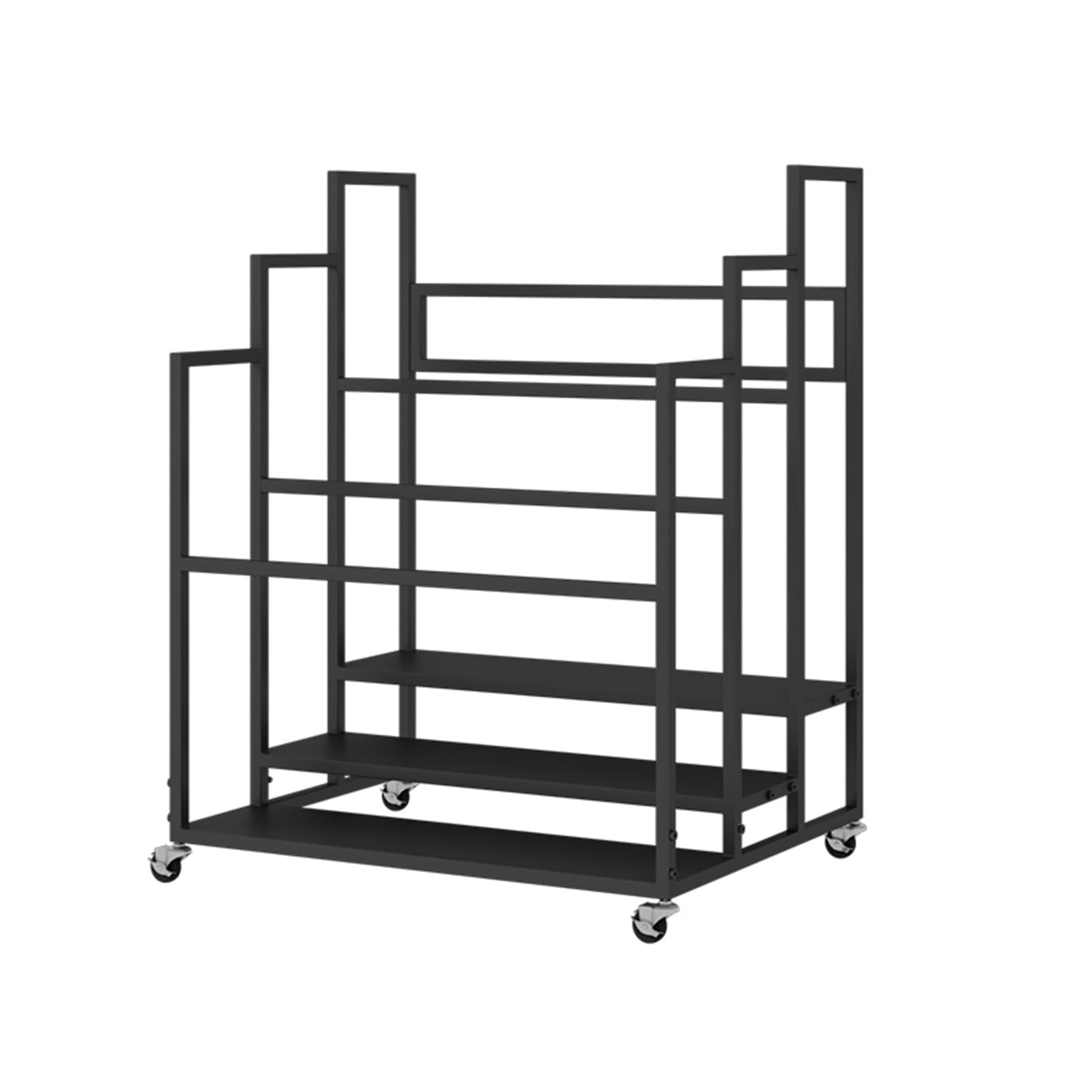 Support à tapis de yoga étagère de rangement sur pied en fer noir 80cm