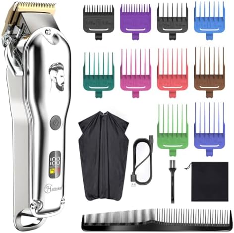 Hatteker Mens Hair Clipper Beard Trimmer Hair Trimmer for Men Cordless Clippers Professional Barbers Grooming Kit IPX7 Waterproof