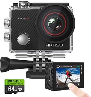 AKASO EK7000 Pro 4K Action Camera + PNY Elite-X 64GB U3 microSDHC Card