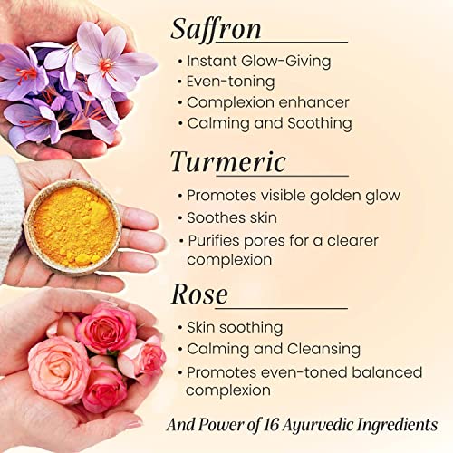 Iyura Kesaradi Face Oil - 5000-Year-Old Recipe With Exotic Saffron, Turmeric & Rose – For Visibly Brighter Skin - 100% Natural Ayurvedic Face Moisturizer For Dry, Sensitive Skin, 1.69 Fl Oz #TOP3
