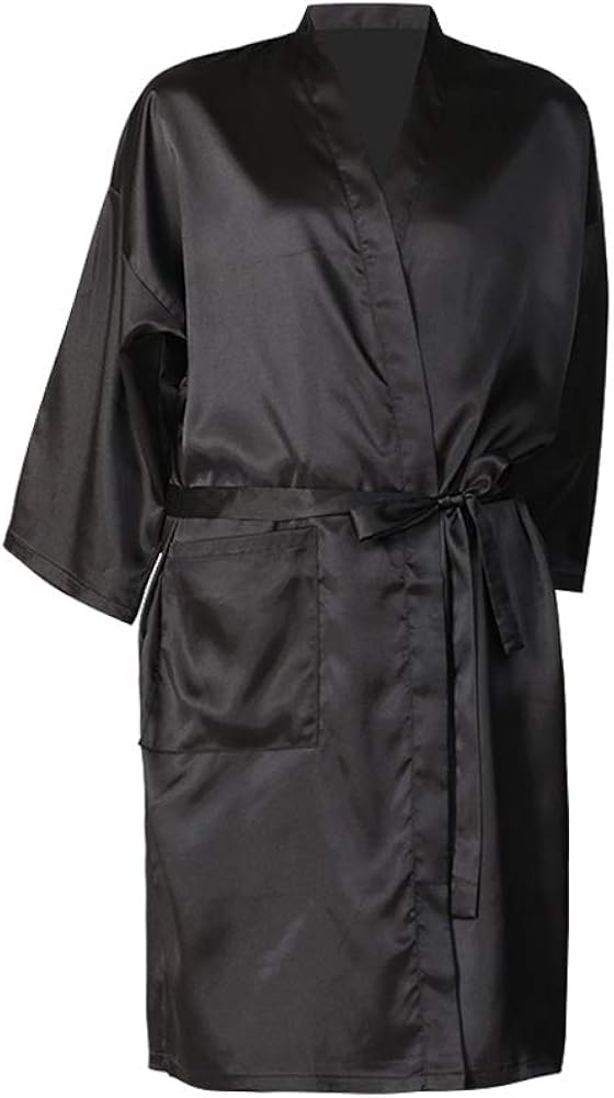 Excart Friseursalon-Bekleidung – Wasserdichter Kimono Für Kunden, Schwarz, 139x65 Cm