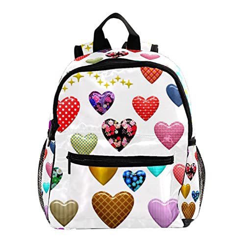 Sac à dos pour garçons et filles confortable 30,5 cm imprimé cœurs anti mal de dos