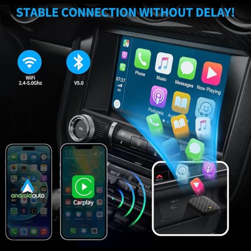Minicaja AI CarPlay y Android Auto inalámbrica para viajes cómodos y música sin cables 4