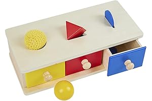 Kghios Montessori Object Permanence Box with Coin Box, Imbucare Box and Drawer...