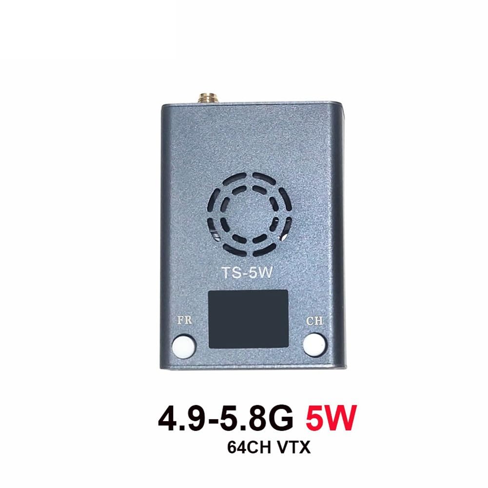 4.9-5.8G 5W VTX 64CH Trasmettitore Video FPV 25mW/5W Potenza Elevata Regolabile per Droni RC FPV A Lungo Raggio