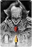Retro Metal Tin Sign Stephen King IT 2017 Pennywise Halloween Horror Film Movie Vintage Retro Tin...