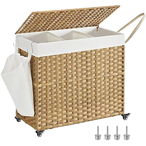 SONGMICS 3-Section Laundry Hamper Cover