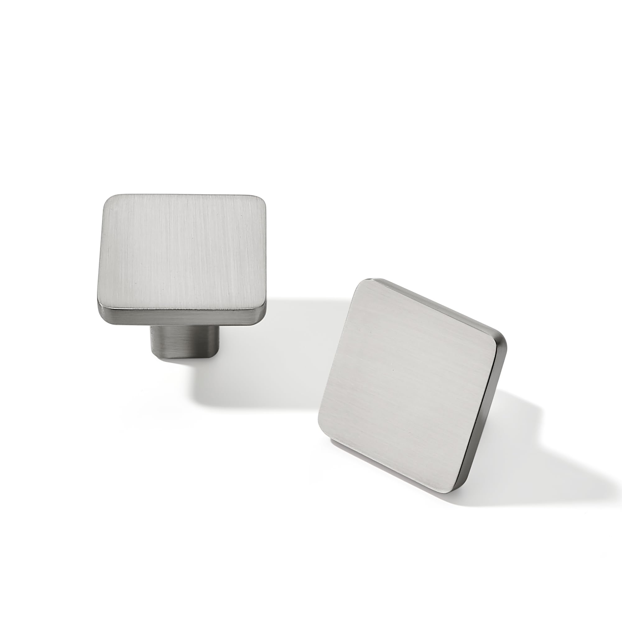 TUNNY Paquete de 10 pomos clásicos para gabinete, níquel mate cepillado, un solo agujero, pomos para muebles de cocina, dormitorio, tocador, muebles, tiradores de gabinete