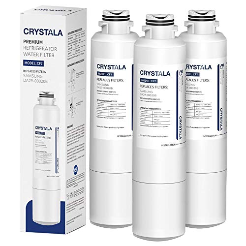 Samsung DA29-00020B Refrigerator Water Filter Replacement by Crystala Filter, Compatible with Samsung DA29-00020B, DA29-00020B-1, HAF-CIN/EXP, 3 Pack