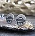 UFO Alien Spaceship Stud Earrings Polished Sterling Silver Handmade in USA