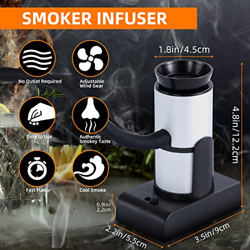 YISUN Portable Cocktail Smoker Kit with Gun, 4 Flavors Wood Chips, Dome & Cup Lid – Handheld Smoker Infuser Kit for Indoor Outdoor Use, Elegant Gifts for Men, Father, Husband,Smoky Lovers - Thumbnail 4