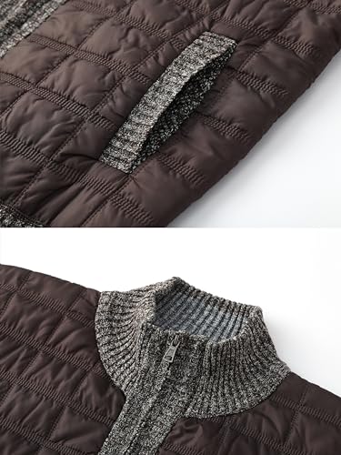 Image of VtuAOL Men's Cardigan Sweaters Casual Full Zip Sweaters Knitted Cardigan with Pockets