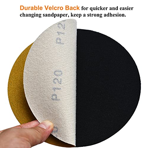 Image of 6-Inch No-Hole Hook and Loop Sanding Discs, 60 /80 /100 /120 /150 /220 /320 /400 /600 /800 Assorted Grits Sandpaper for Random Orbital Sander, 100-Pack
