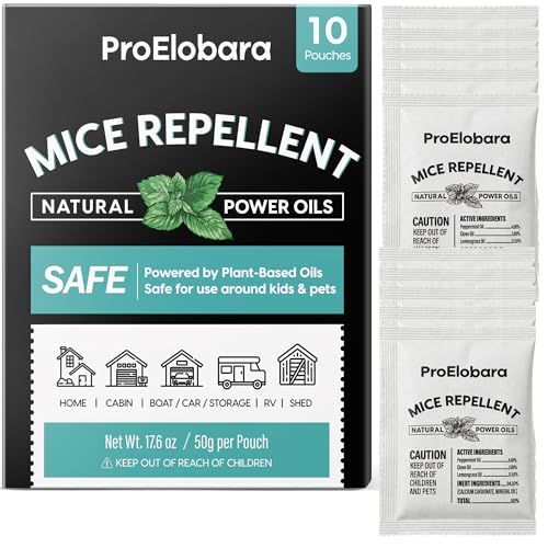 Mouse Repellent Pouches with Peppermint Oil: Natural Rodent Repellent Indoor to Get Rid of Rats,...