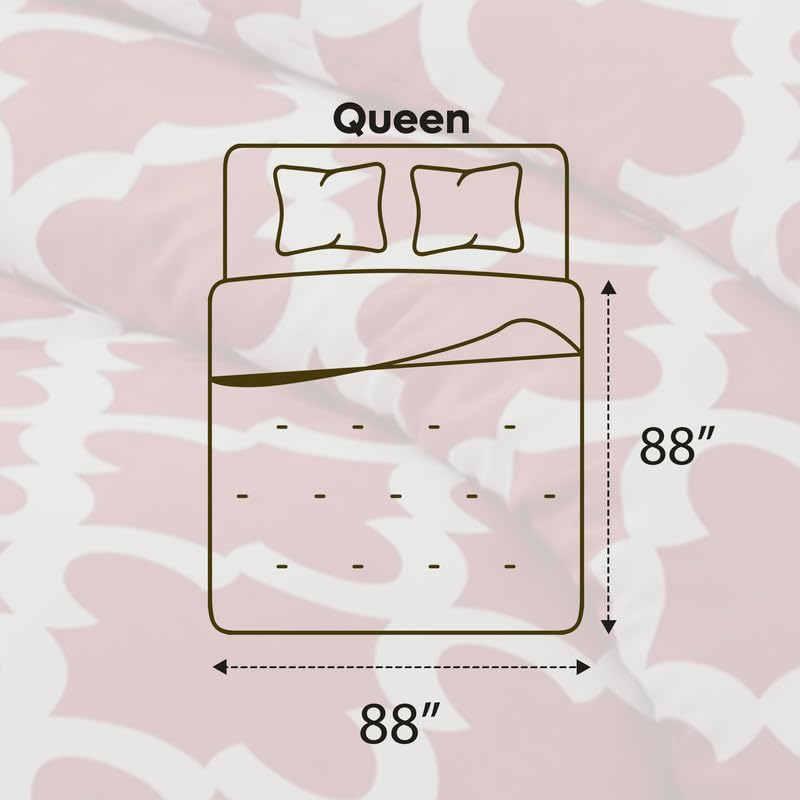 Image of Utopia Bedding 3 Pc Queen Comforter Set, Printed Comforter, Red | Comforter Set Includes Comforter (88x88) Inches, 2 Shams (20x26) Inches. Soft Microfiber Down Alternative, Machine Washable.