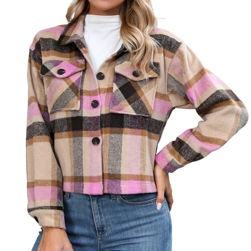 Veste mi saison femme pour un look casual et quotidien en flanelle