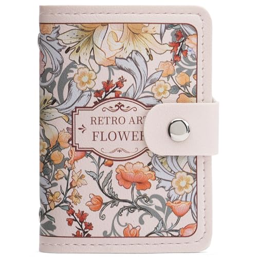 Image of RNIEGA Card Holder for Women Small Womens Wallet Vegan Leather RFID Blocking Transparent Card Case with 22 Slots