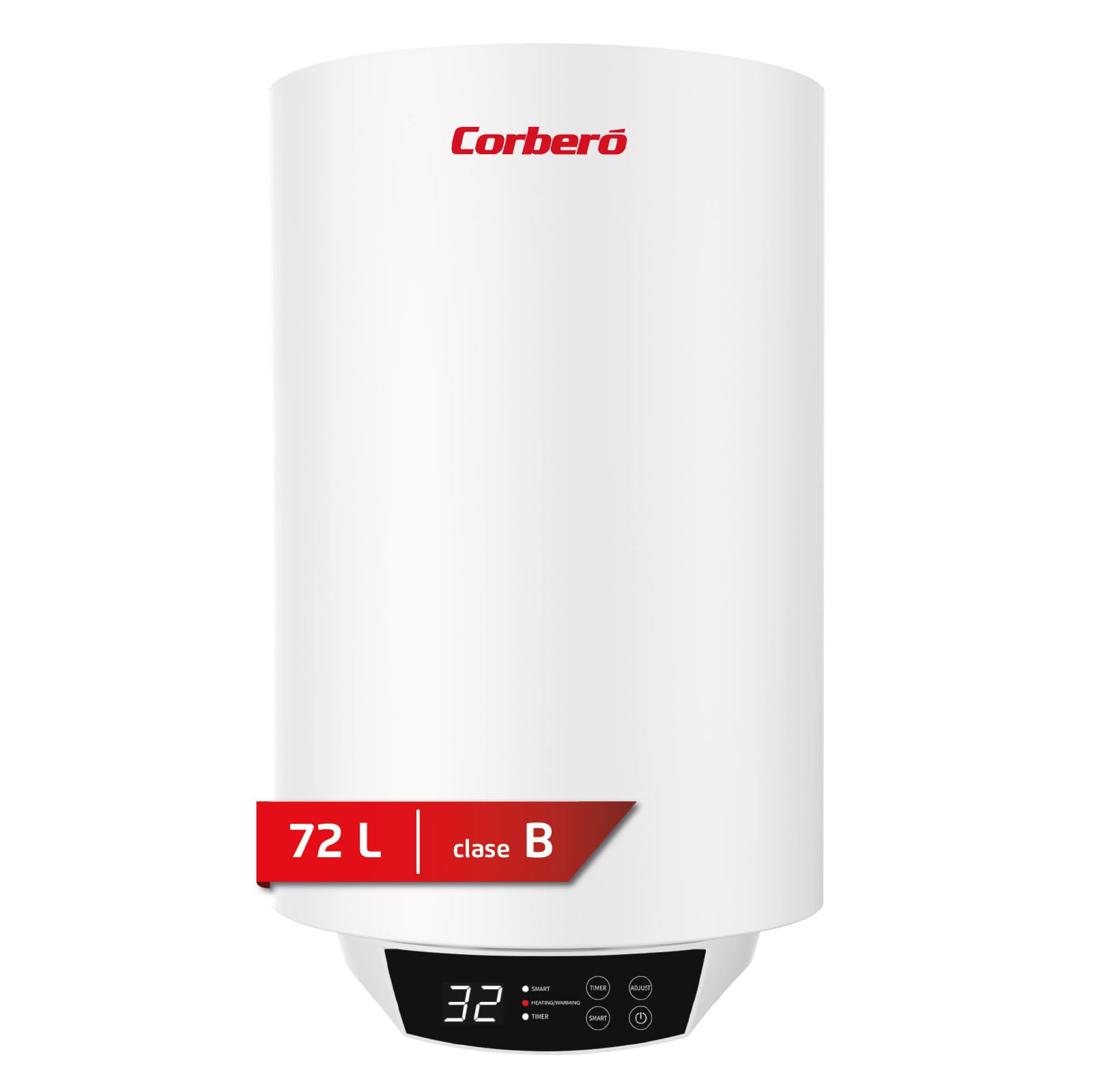 Corberó – Termo Eléctrico Digital | CTWBD80 | 72L | 30-75º | Función Smart | Termostato Exterior Regulable | Protección Anticorrosión | Resistencia de Acero | Termómetro exterior| Panel Digital