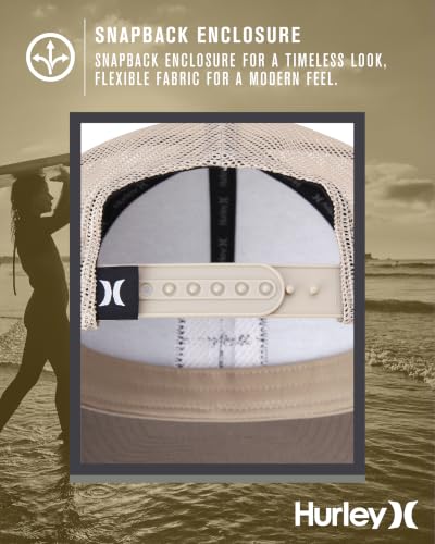 Image of Hurley Men's Caps - Fairway Trucker Mesh Baseball Cap - Snap Back Hats for Men