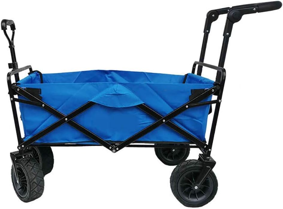 Storage Trolleys Folding Garden Trolley Cart Heavy Duty Wagon Multi-Function Shopping Cart for Outdoor Camping Photography Double Push-Pull Rod Truck, Load: 100Kg