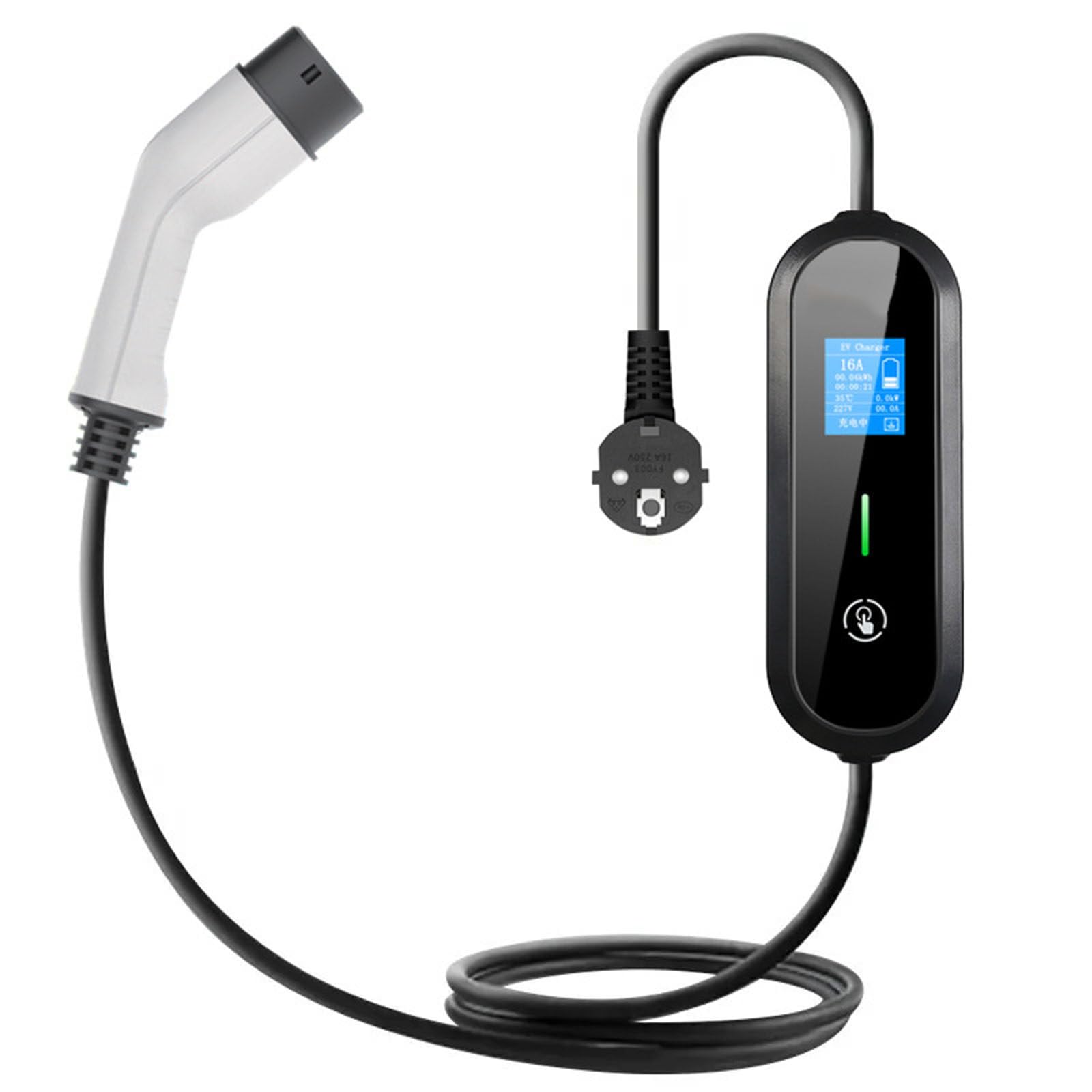 Cargador portátil para coche eléctrico, Cable de carga tipo 2 de 3 pines, 5M/10M/15M, 3,5KW, 7KW, 16A x 220V con bolsa de almacenamiento portátil,3.5KW-10M