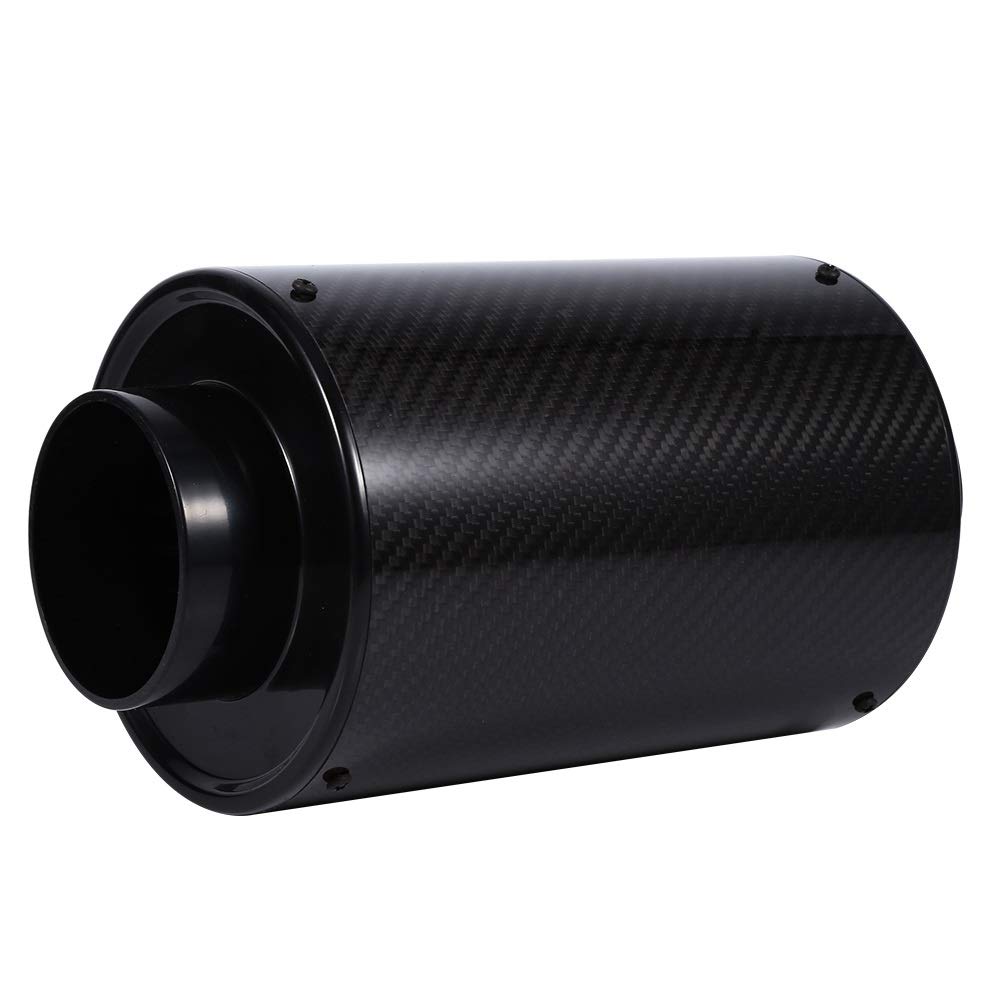 DEWIN Kit de Filtro de Admisión 3'' Universal,Filtro de Aire Cerrado de Fibra de Carbono Kit de Filtro de Admisión Filtro Conico Filtro de Aire Alto Flujo para Coche Automóvil