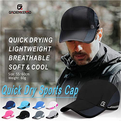 GADIEMKENSD Quick Dry Sports Hat Lightweight Breathable Soft Outdoor Running Cap Baseball Caps for Men (Sky Blue) - 6