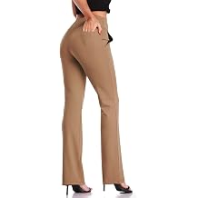 DAYOUNG Bootcut Yoga Pants for Women Tummy Control Workout Bootleg Pants High Waist 4 Way Stretch Pants