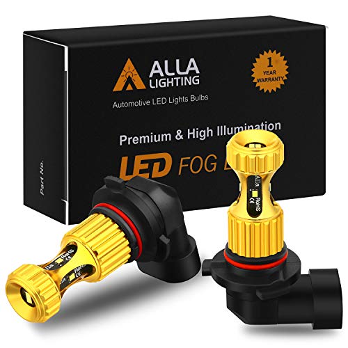 Alla Lighting H10 9145 LED Fog Lights Bulbs Newest 3000lm Extreme Super Bright 9140, 8K Ice Blue