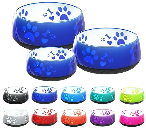 Hundenapf für Kleine und Große Hunde, Futter- und Trinknapf S/M/L Rutschfest (S 330ml, Blau)