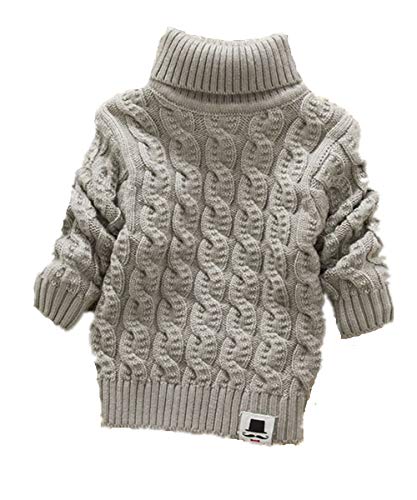 1-8 Years Baby Boys Girls Turtleneck Sweaters High Collar Twist Soft Children's Keep Warm Sweater (Grey,2-3 Years)
