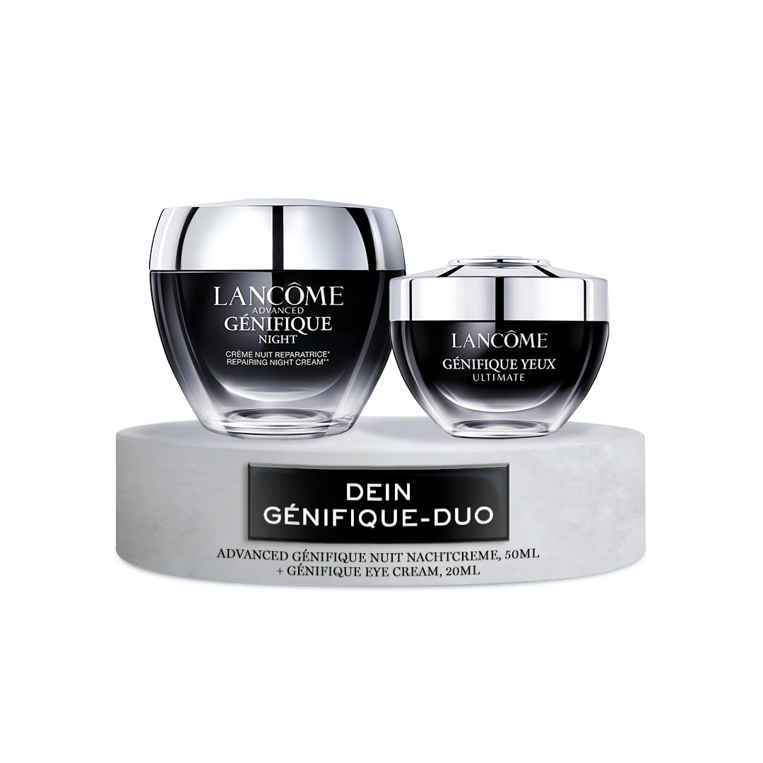 Lancôme Advanced Génifique Nuit 50 ml + Génifique Eye Cream 20 ml, Duo | Tiefenwirksame Regeneration über Nacht kombiniert mit spezieller Anti-Aging-Formel für die Augenpartie