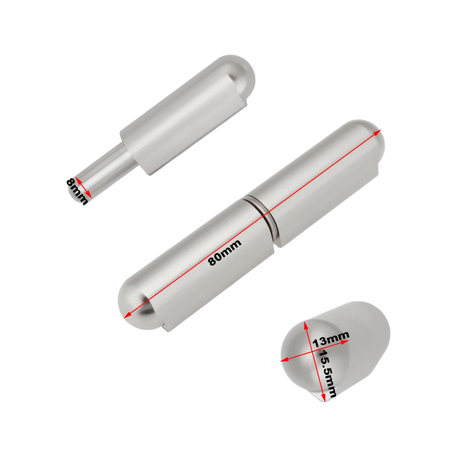 The Lord of the Tools 2 works 80mm Weld on Barrel Hinges Weld-On Band Stainless Steel 2-Part Weld-On Band Rolls Gate Band Male to Female Hinge Pin for Metal Home Gate Door Window - Image 4