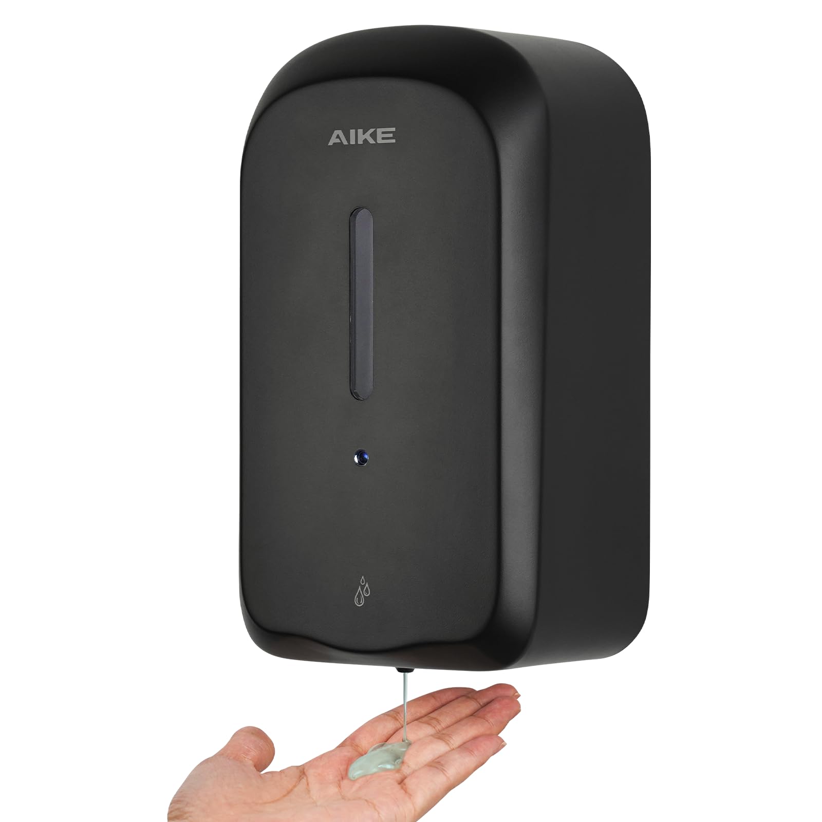 aike 33.8oz automatic wall mount liquid soap dispenser with commercial abs construction, model ak1226s(black)