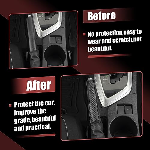 Image of X AUTOHAUX Car Handbrake Cover Protector Carbon Fiber Pattern for Toyota Corolla 2014 2015 2016 2017 2018