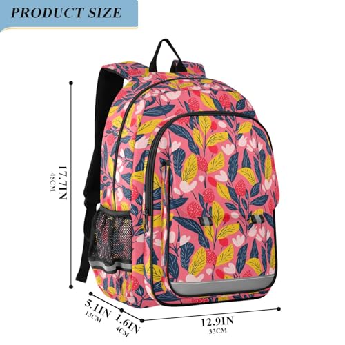 waterproof backpack kids 8-12: large capacity bookbag for book bags for teenage girls boys in assorted colors - Plant Strawberry2