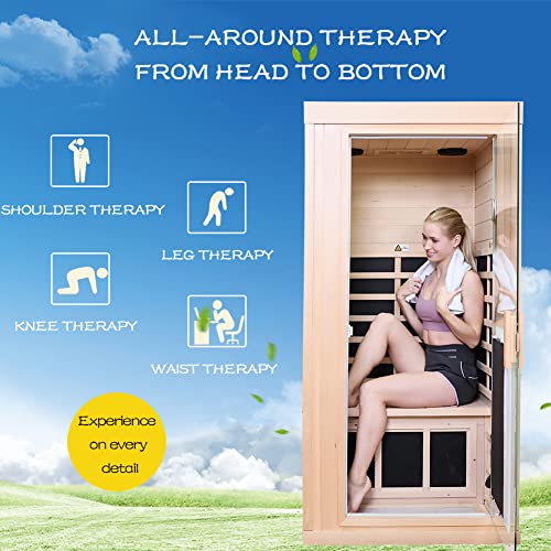 voqoomkl Far Infrared Sauna Room, Home Spa with Built-in Carbon Crystal Heating Board & Intelligent Control Panel, Sauna Tent Spa, Detox Therapy and Relaxation, Easy to Install