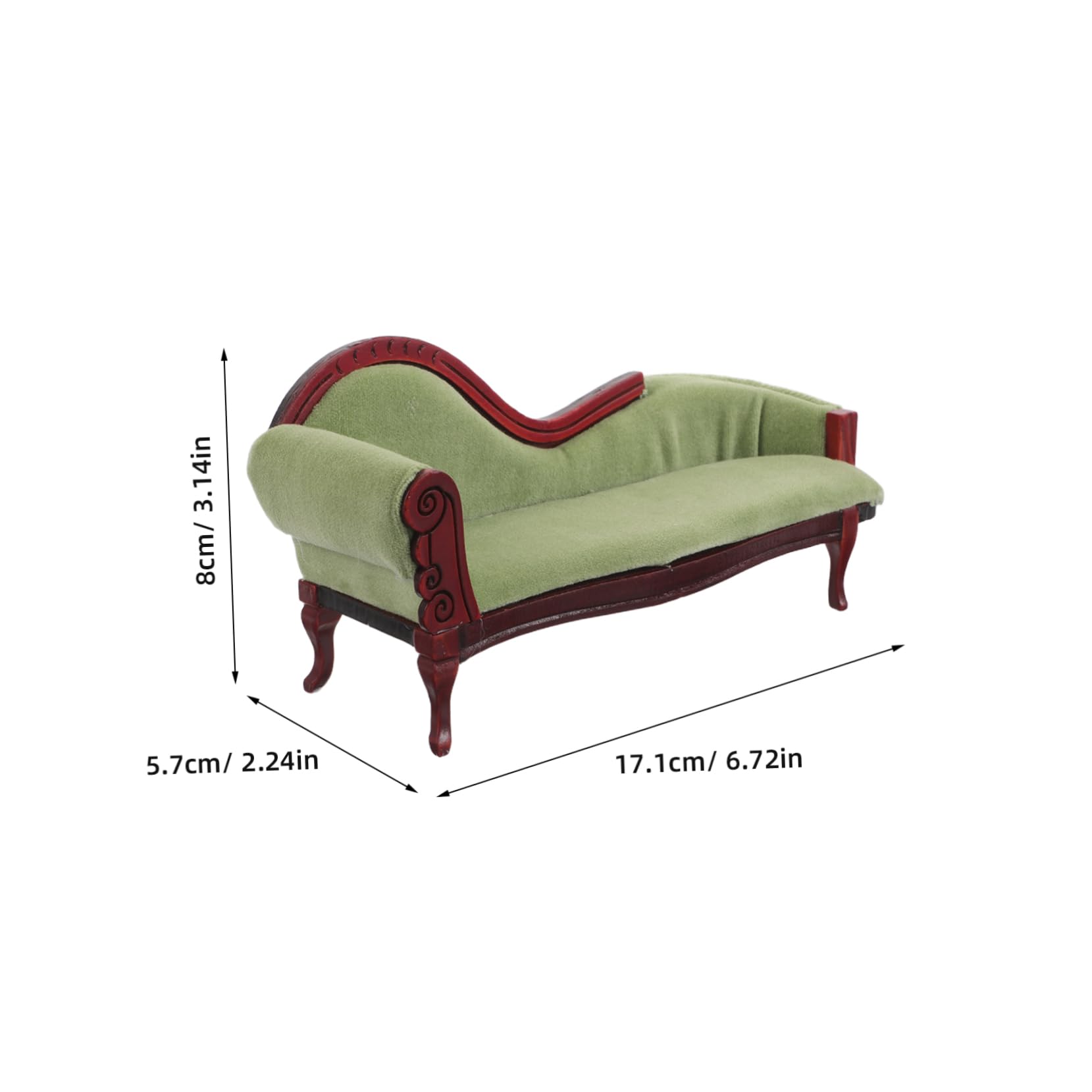 BESTonZON 1:12 Scale Miniature Dollhouse Chaise Lounge - Image 2