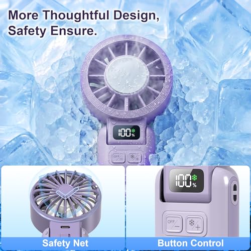 Husdensky Portable Fan Handheld with Ice Cooling Rechargeable 5 5m s Speed - image 8