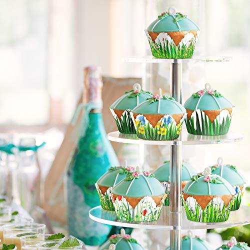 240 Pieces Cupcake Liners Petal Grass Shaped Cupcake Wrappers Grass Flower Cupcake Baking Cups Spring Themed Paper Wraps Muffin Case Trays For Mother's Father's Day, 4 X 2.4 X 2 Inch (Stylish Style) #TOP3