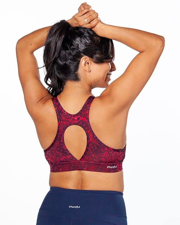 Image of Handful The FaV Bra, Medium Support Sports Bra, Pockets, Removable Pads, Deep Plunge Neck Line