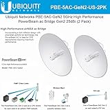 Ubiquiti PowerBeam AC Gen2 5 GHz PBE-5AC-Gen2 High Performance airMAX (2Pack)