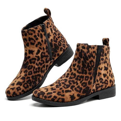 MEMON Womens Black Chelsea Boots,Suede Booties Low Heel,Casual Elastic Ankle Boots,Slip On Dress Boots For Women