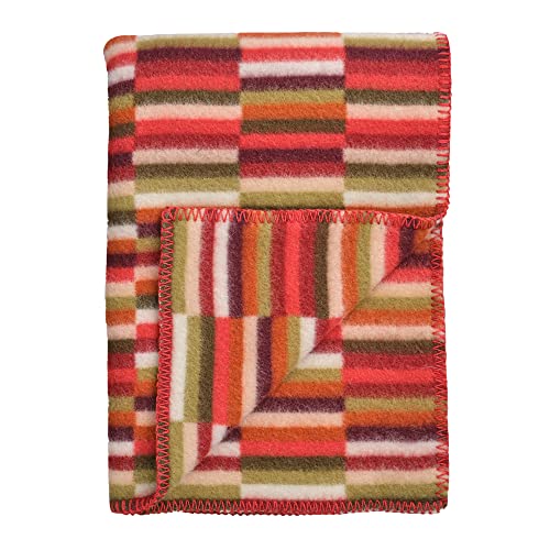 RØROS TWEED - Ida - Wolldecke aus norwegischer Lammwolle - Design von Anderssen & Voll - Deckenmaße: 135 x 200 cm (6001 - Red Shades, 135 x 200 cm)
