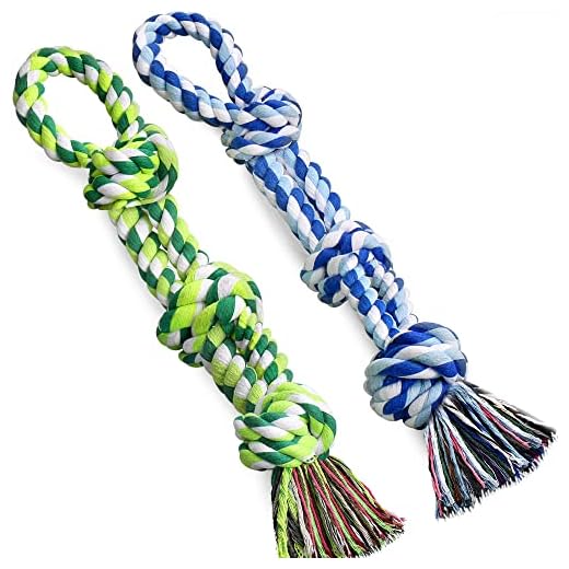 UPSKY Dog Rope Toys 2 Nearly Indestructible Dog Toys, Dog Toy for Medium to Large Breed, Dental Cleaning Chew Toys, Dog Tug Toy for Boredom, Dog Grinding Teeth, Dog Rope Toy for Aggressive Chewers